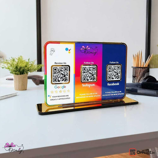 3 in 1 Social Media QR Stand-QR Code Stand-Qr Print-Qr Print