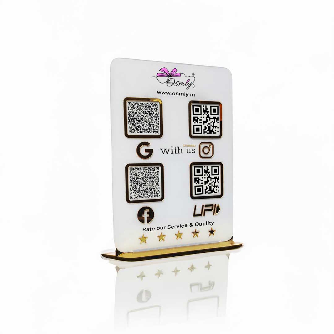 Acrylic Four QR Review Stand