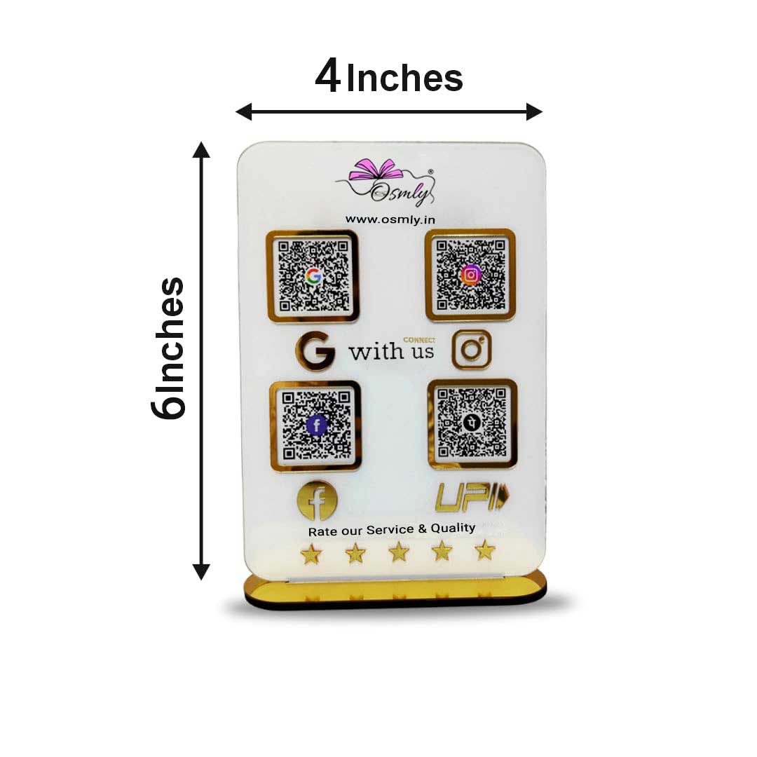 Acrylic Four QR Review Stand