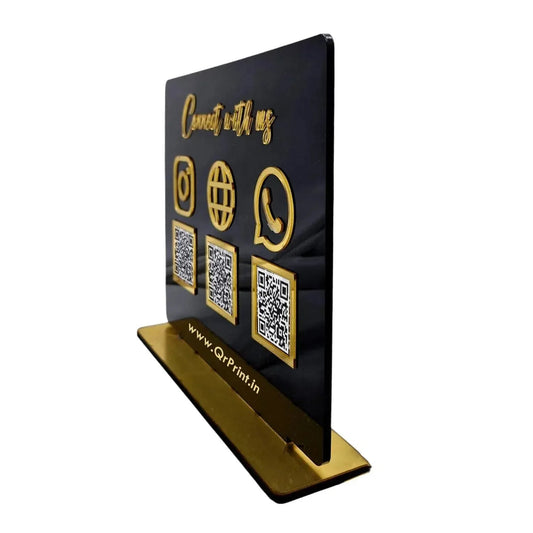 Black Acrylic QR Stand-QR Stand-Qr Print-OSMLY
