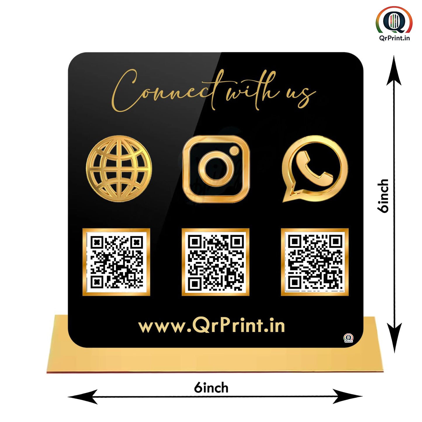 Black Acrylic QR Stand - Qr Print