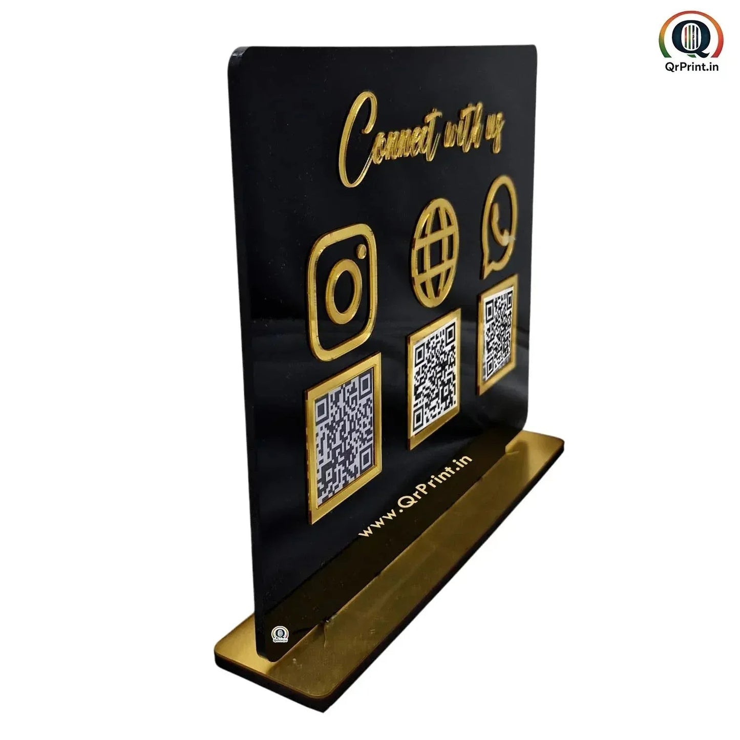 Black Acrylic QR Stand-QR Stand-Qr Print-OSMLY