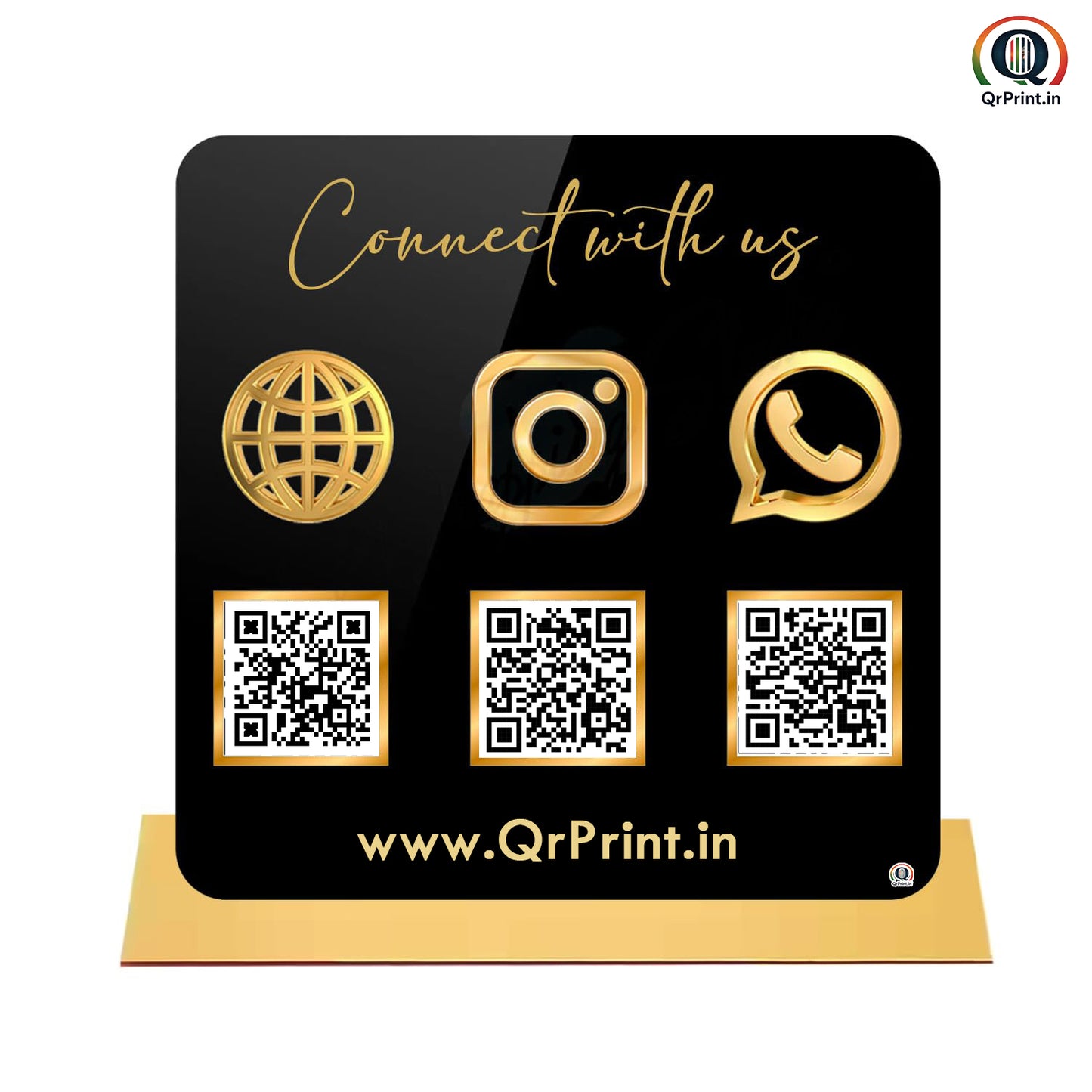 Black Acrylic QR Stand - Qr Print
