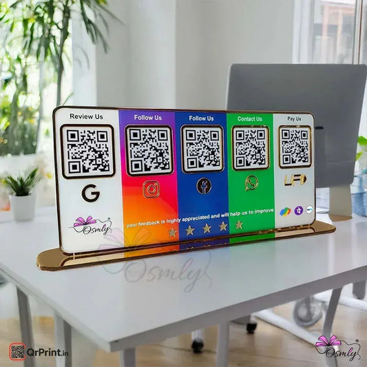 Customized Acrylic Five QR Stand-QR Code Stand-Qr Print-Qr Print