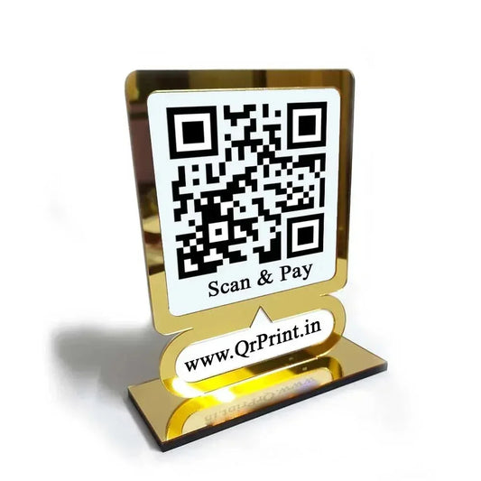 Customized Gold Border QR Stand-QR Code Stand-Qr Print-QrPrint