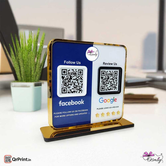 Facebook Google QR Review Stand-QR Code Stand-Qr Print-Qr Print