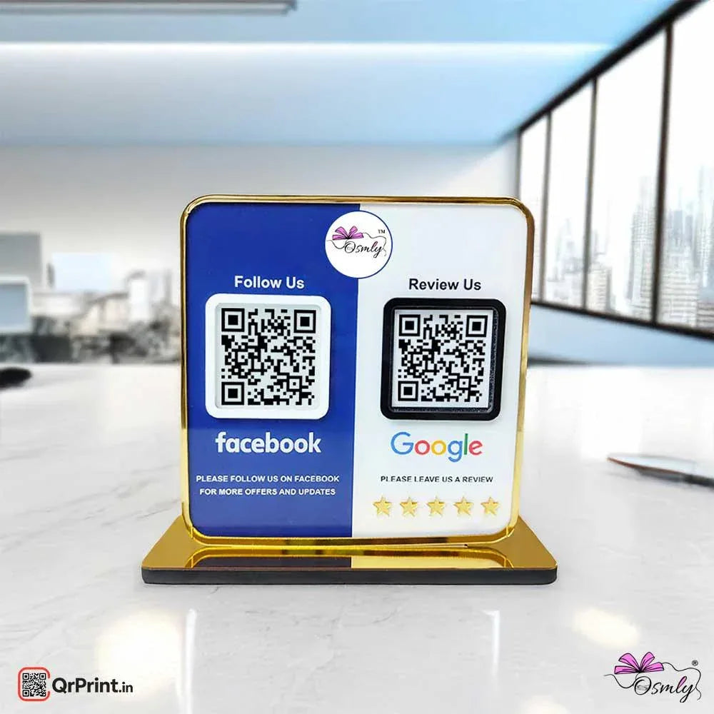 Facebook Google QR Review Stand-QR Code Stand-Qr Print-Qr Print