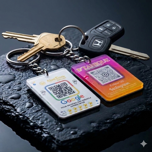 Social Media Theme Keychain-Keychains-Qr Print-QrPrint