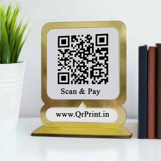 Gold Single QR Code Stand-QR Stand-Qr Print-OSMLY