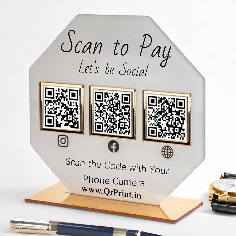 Hexa Acrylic QR Stand