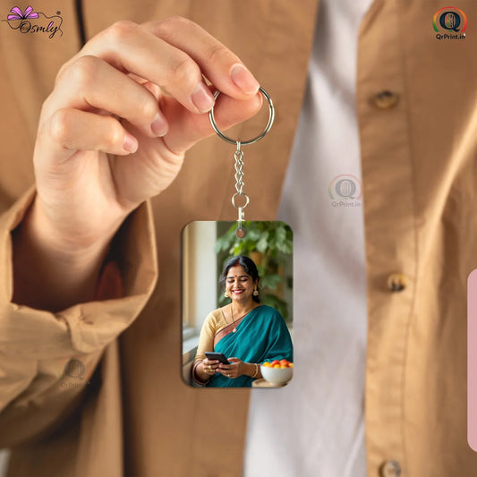 Mom Voice QR Keychain - Qr Print