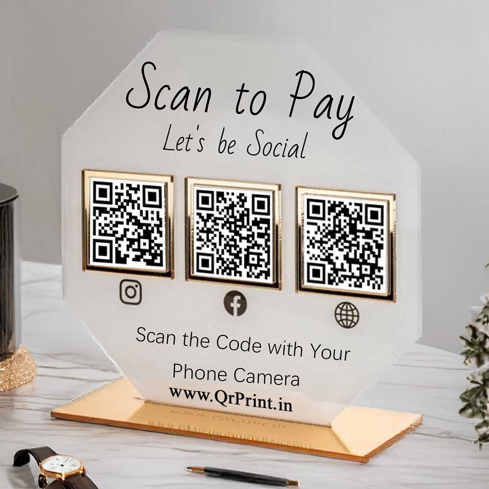 Hexa Acrylic QR Stand