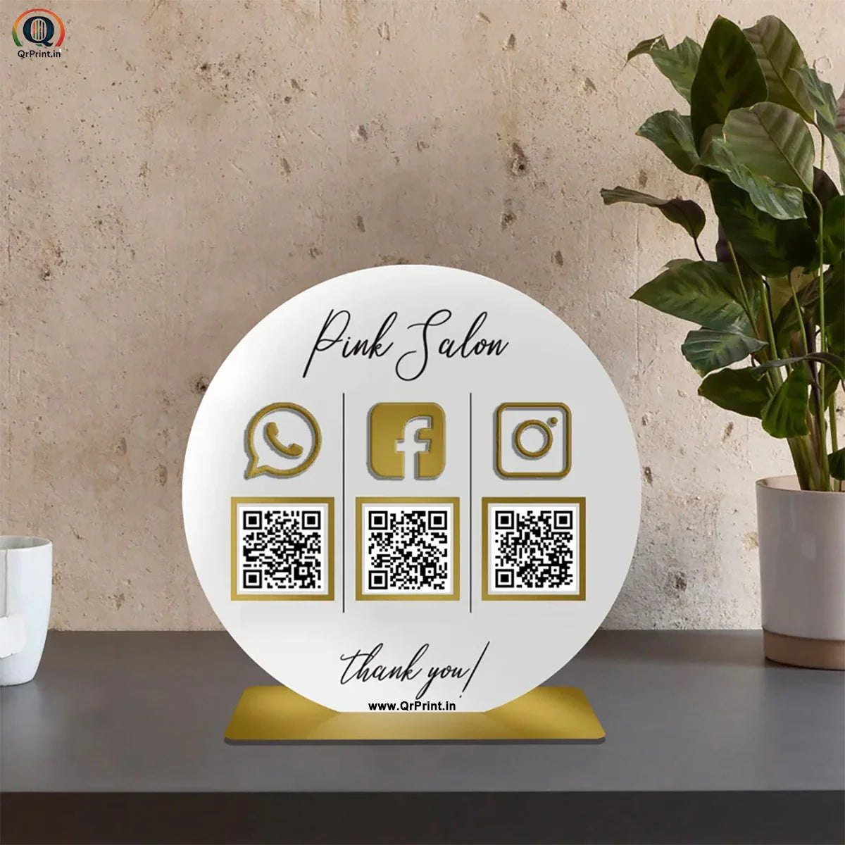 Round Acrylic QR Stand - Qr Print