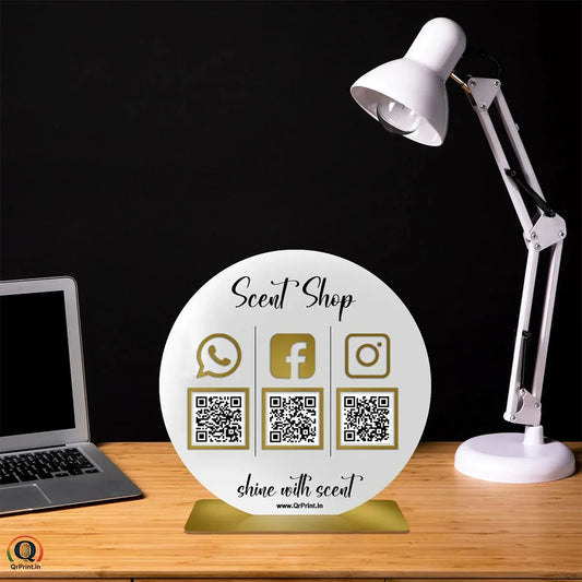 Round Acrylic QR Stand - Qr Print