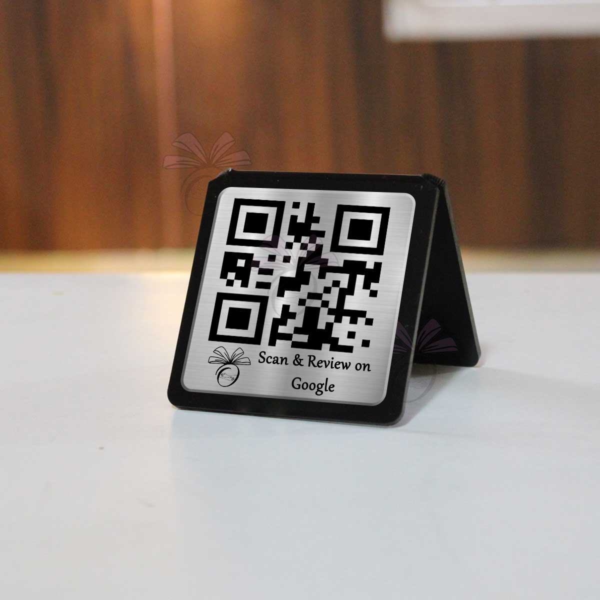 Silver Acrylic Single QR Stand - Qr Print