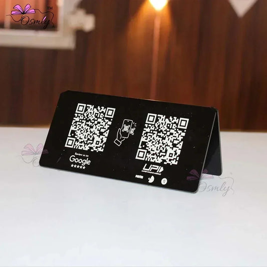 Black Acrylic Mini QR Stand-QR Code Stand-Qr Print-SELECT SIZE:Dual QR-QrPrint