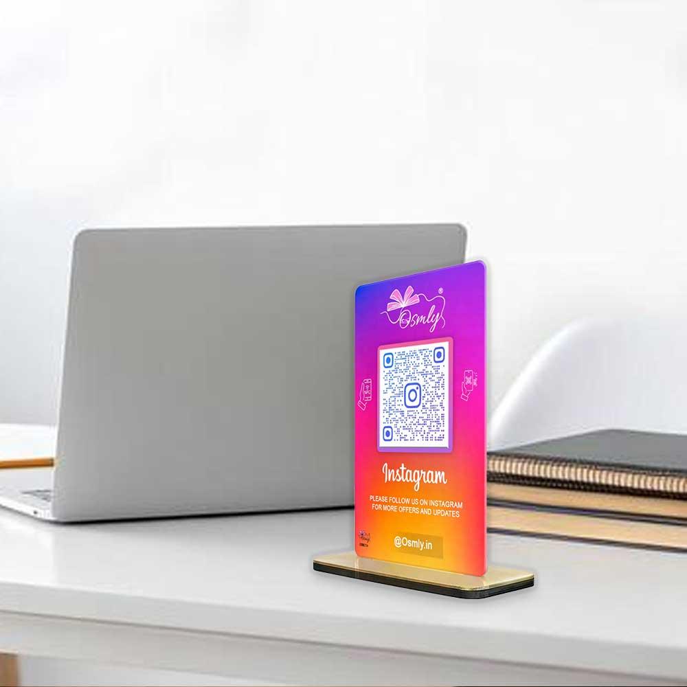 NFC Enabled Instagram QR Stand-QR Code Stand-Qr Print-QrPrint