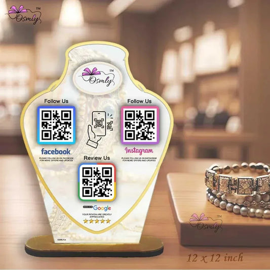 Customized Jewellery QR Review Stand-QR Code Stand-Qr Print-QrPrint