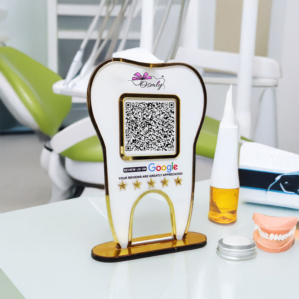 Tooth Shape Dentist QR Stand