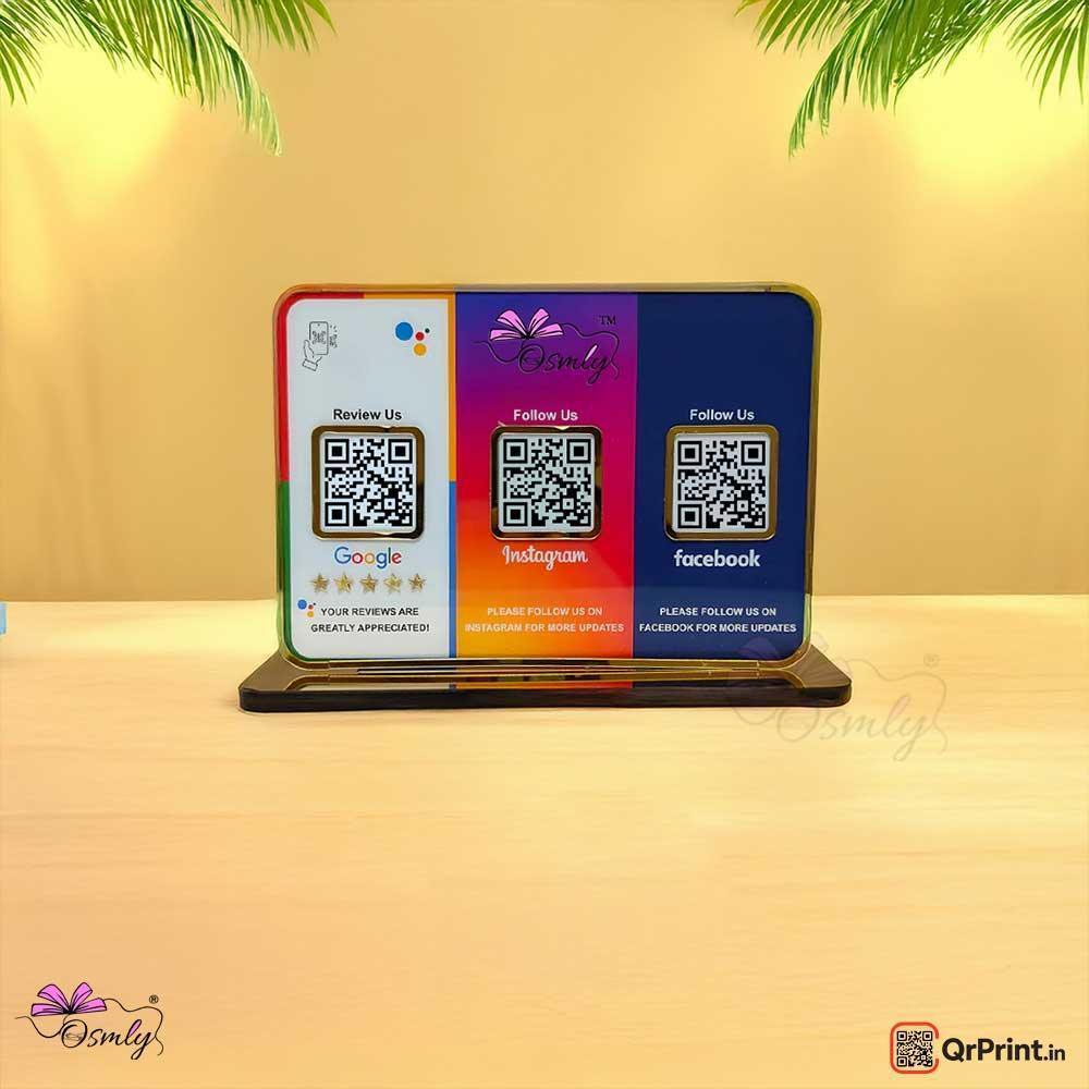 3 in 1 Social Media QR Stand-QR Code Stand-Qr Print-Qr Print