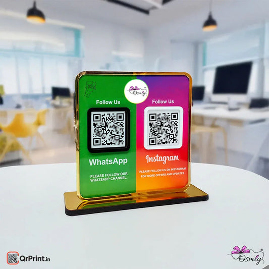 Acrylic WhatsApp Instagram Qr Stand-QR Code Stand-Qr Print-QrPrint