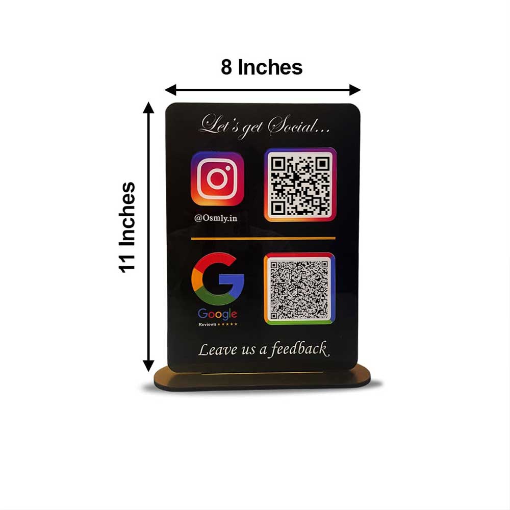 Black Instagram Google QR Stand