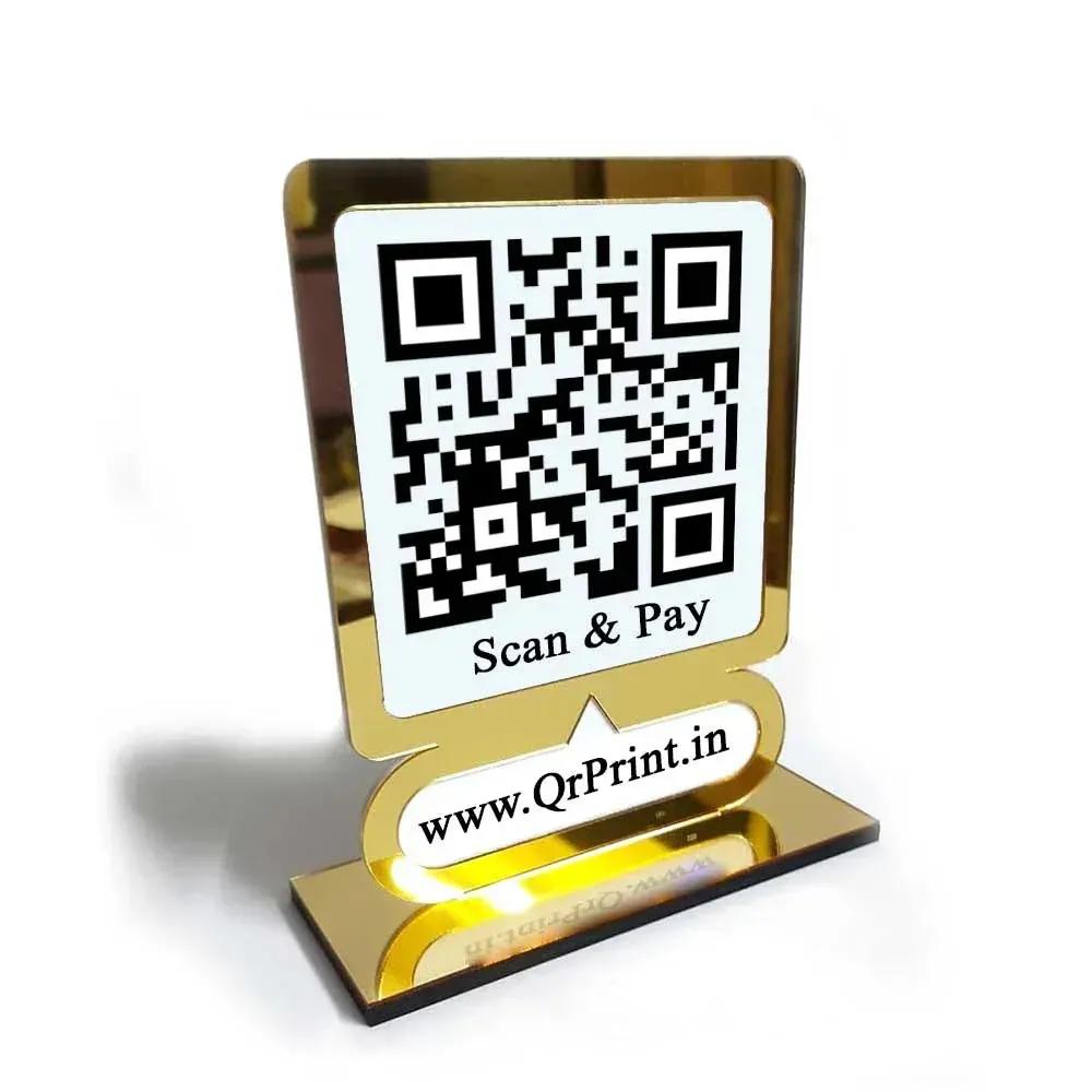 Gold Single QR Code Stand-QR Stand-Qr Print-OSMLY