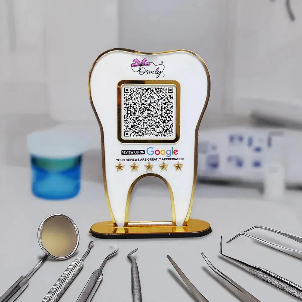 Tooth Shape Dentist QR Stand-QR Stand-Qr Print-Qr Print