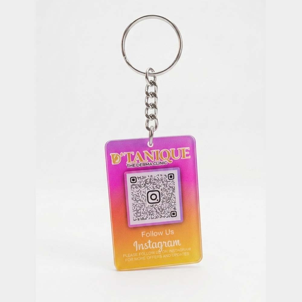 Social Media Theme Keychain-Keychains-Qr Print-QrPrint