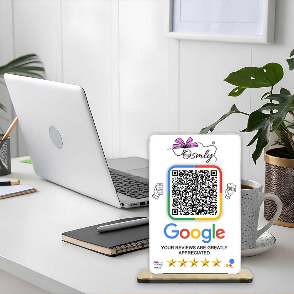 NFC Google Review QR Stand-QR Code Stand-Qr Print-QrPrint
