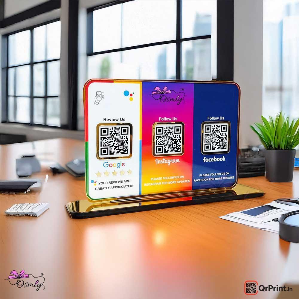 3 in 1 Soecial Media QR Stand - OSMLY