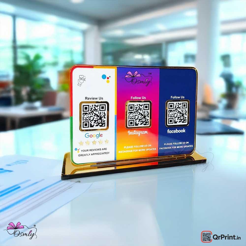 3 in 1 Soecial Media QR Stand - OSMLY
