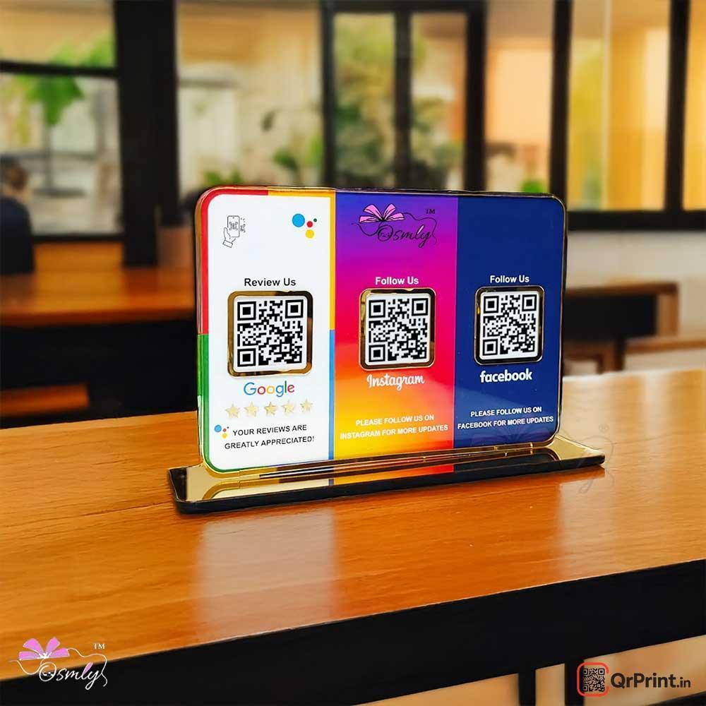 3 in 1 Soecial Media QR Stand - OSMLY