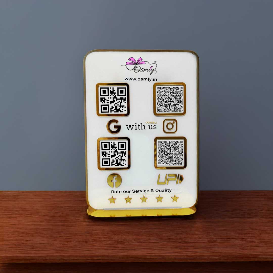Acrylic Four QR Review Stand