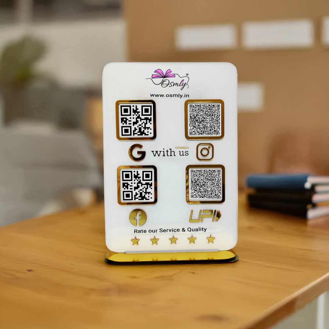 Acrylic Four QR Review Stand
