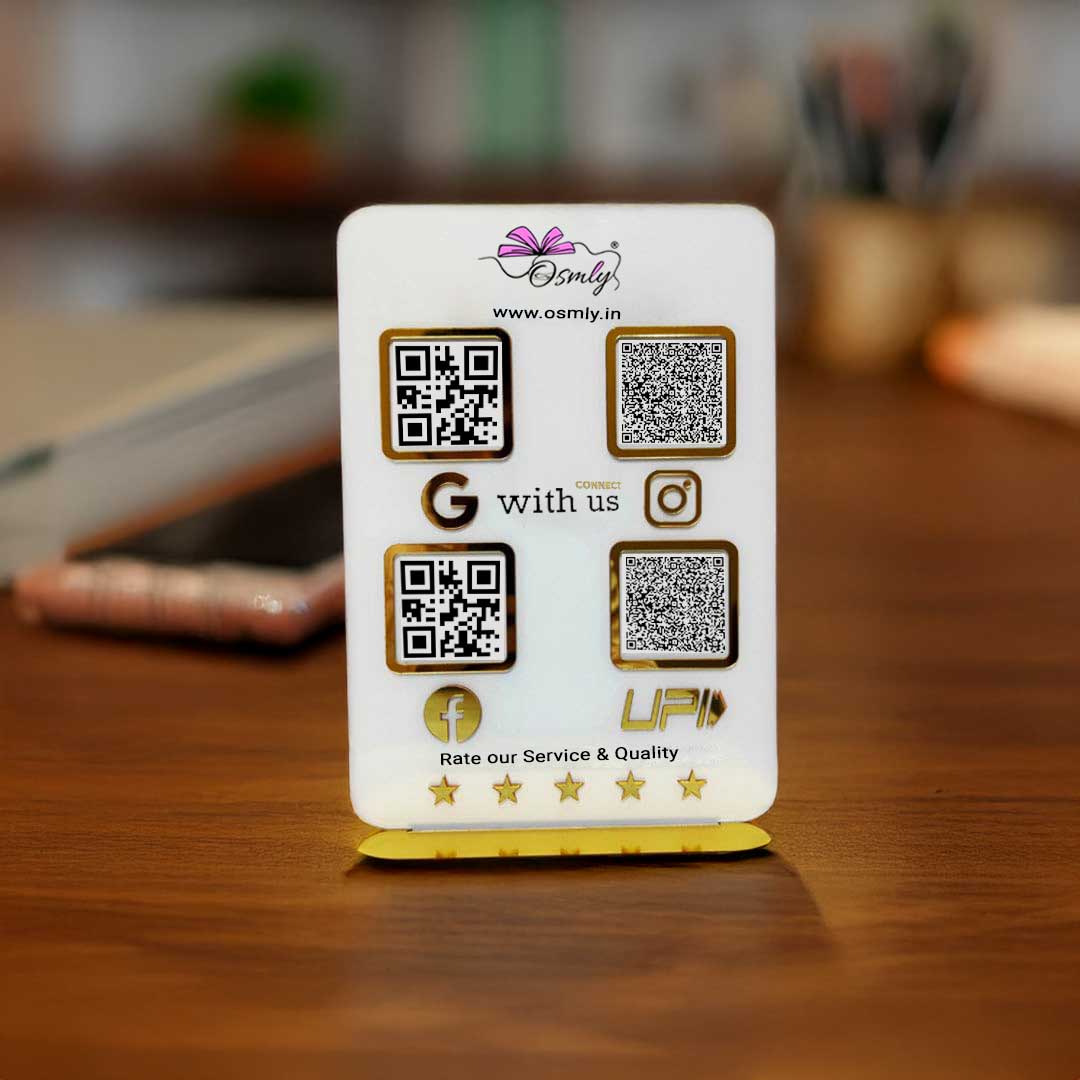 Acrylic Four QR Review Stand