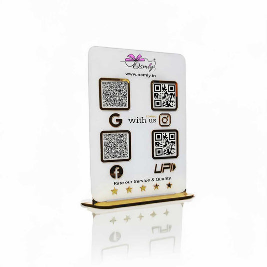 Acrylic Four QR Review Stand