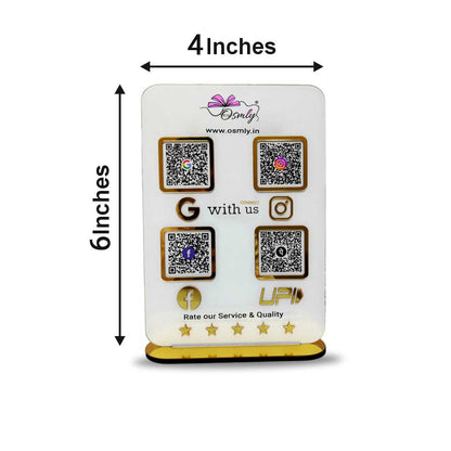 Acrylic Four QR Review Stand