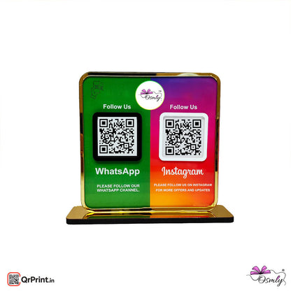 Acrylic WhatsApp Instagram Qr Stand - Qr Print