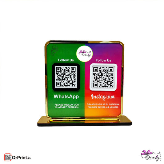 Acrylic WhatsApp Instagram Qr Stand - Qr Print