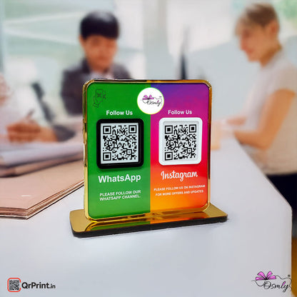 Acrylic WhatsApp Instagram Qr Stand - Qr Print