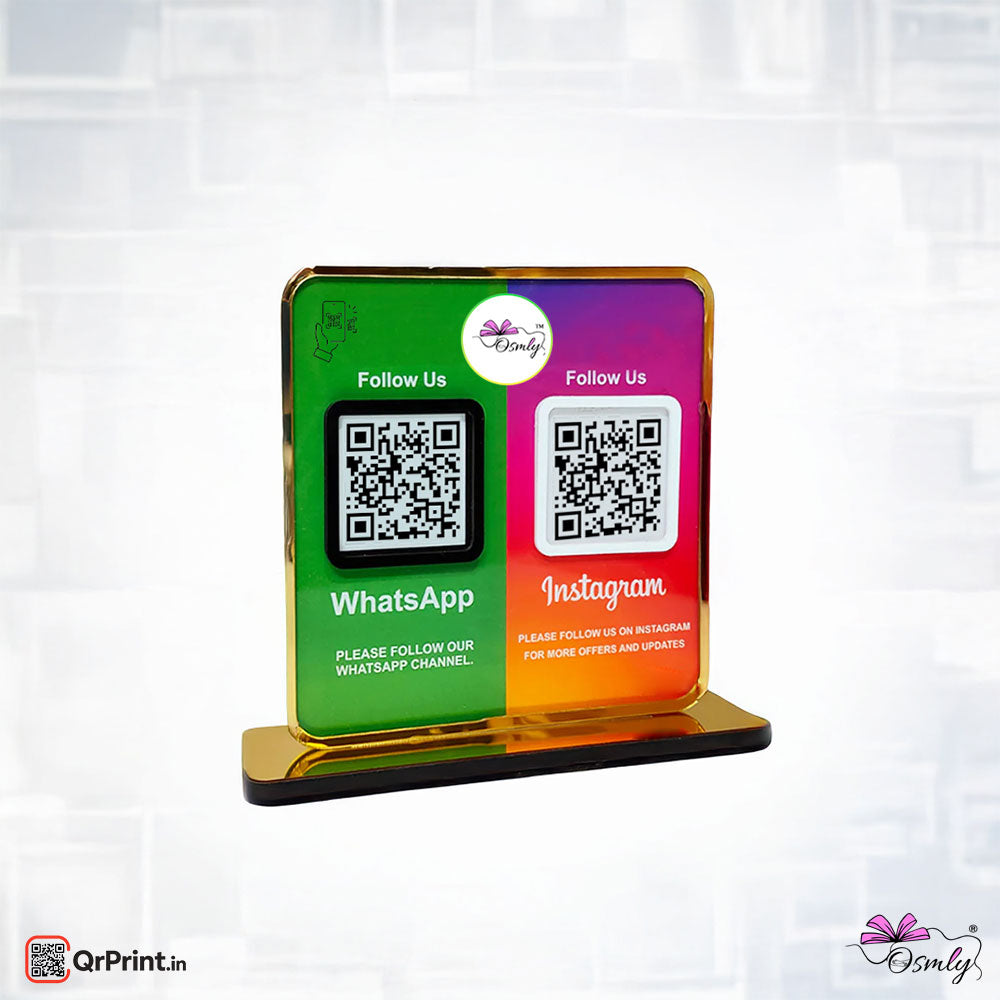Acrylic WhatsApp Instagram Qr Stand - Qr Print