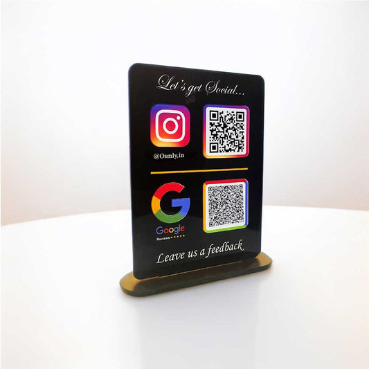 Black Instagram Google QR Stand