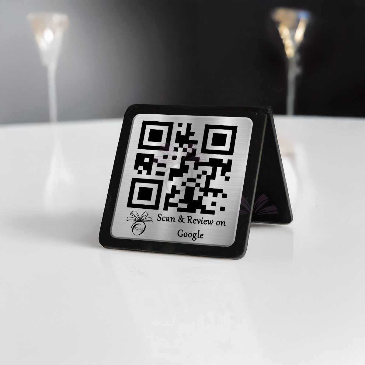 Silver Acrylic Single QR Stand - Qr Print