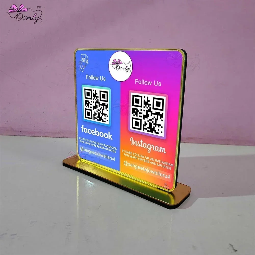 Facebook Instagram QR Stand-QR Code Stand-Qr Print-QrPrint