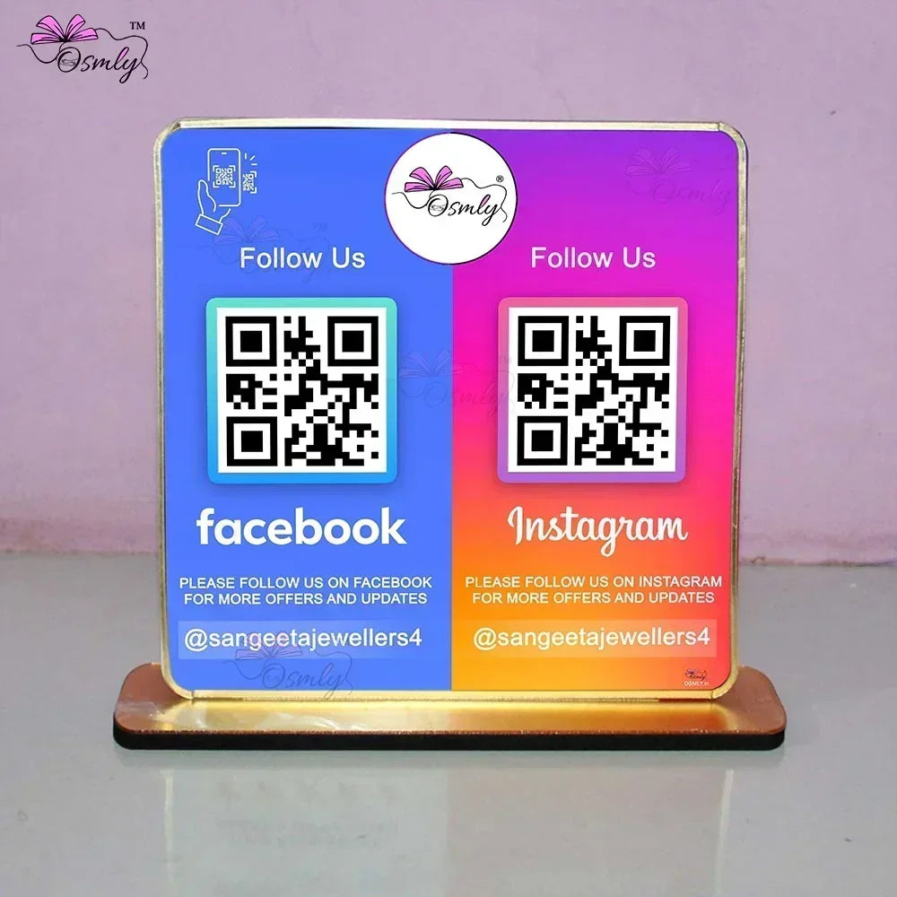 Facebook Instagram QR Stand-QR Code Stand-Qr Print-QrPrint