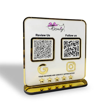 Gold Acrylic White QR Stand