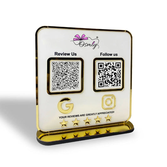 Gold Acrylic White QR Stand