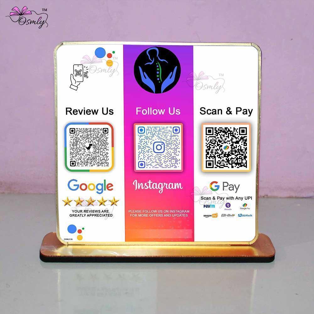Google Instagram Gpay QR-QR Code Stand-Qr Print-QrPrint