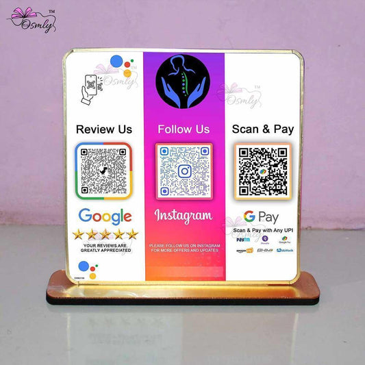 Google Instagram Gpay QR-QR Code Stand-Qr Print-QrPrint